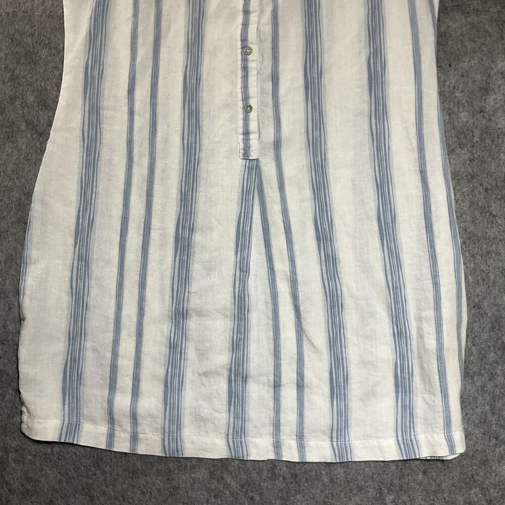 Malvin Shirt Dress Womens XL Blue White Striped Linen Blend Sleeveless Resort - Picture 3 of 12